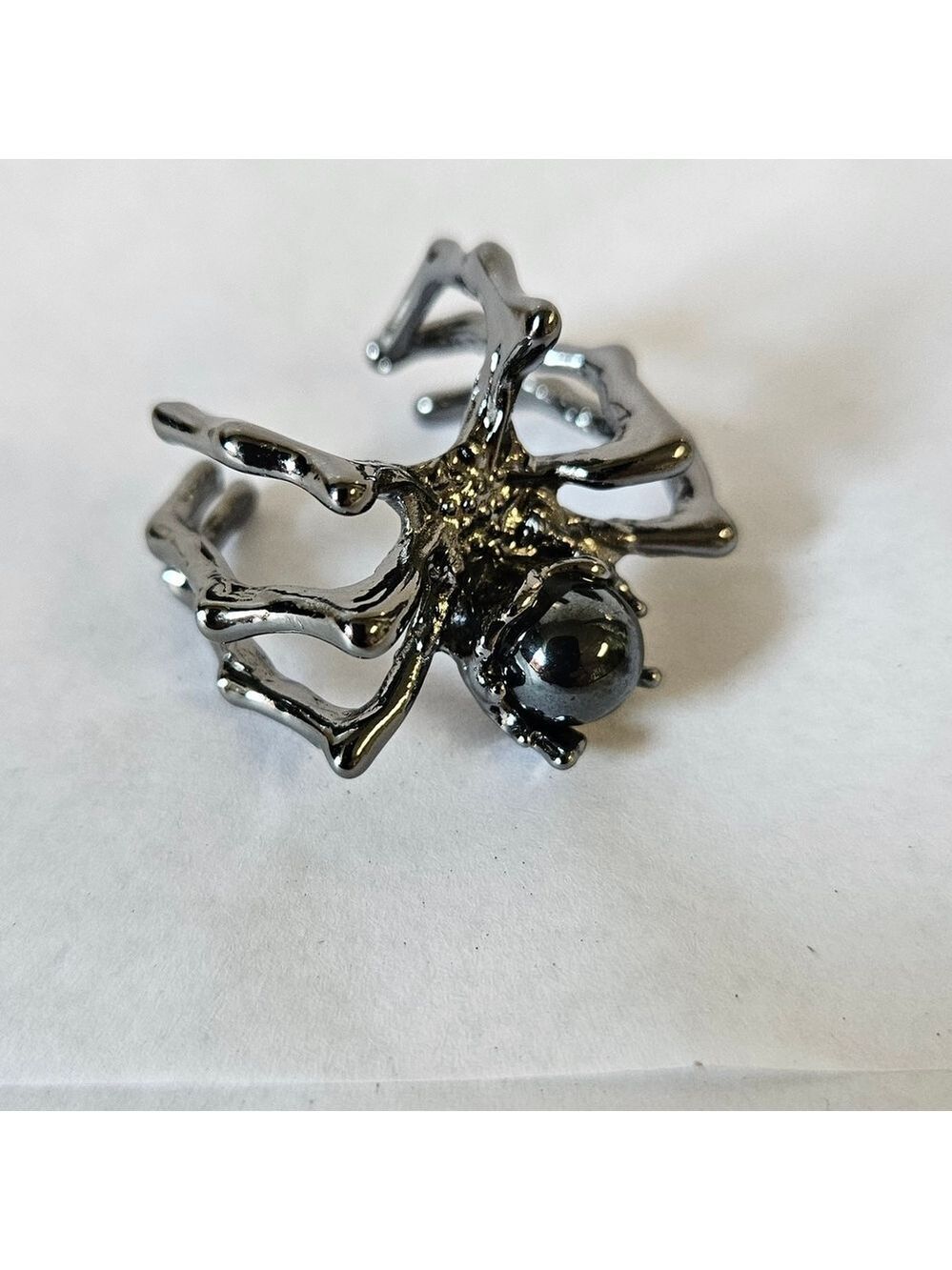 Gothic Silver Spider Ring Halloween